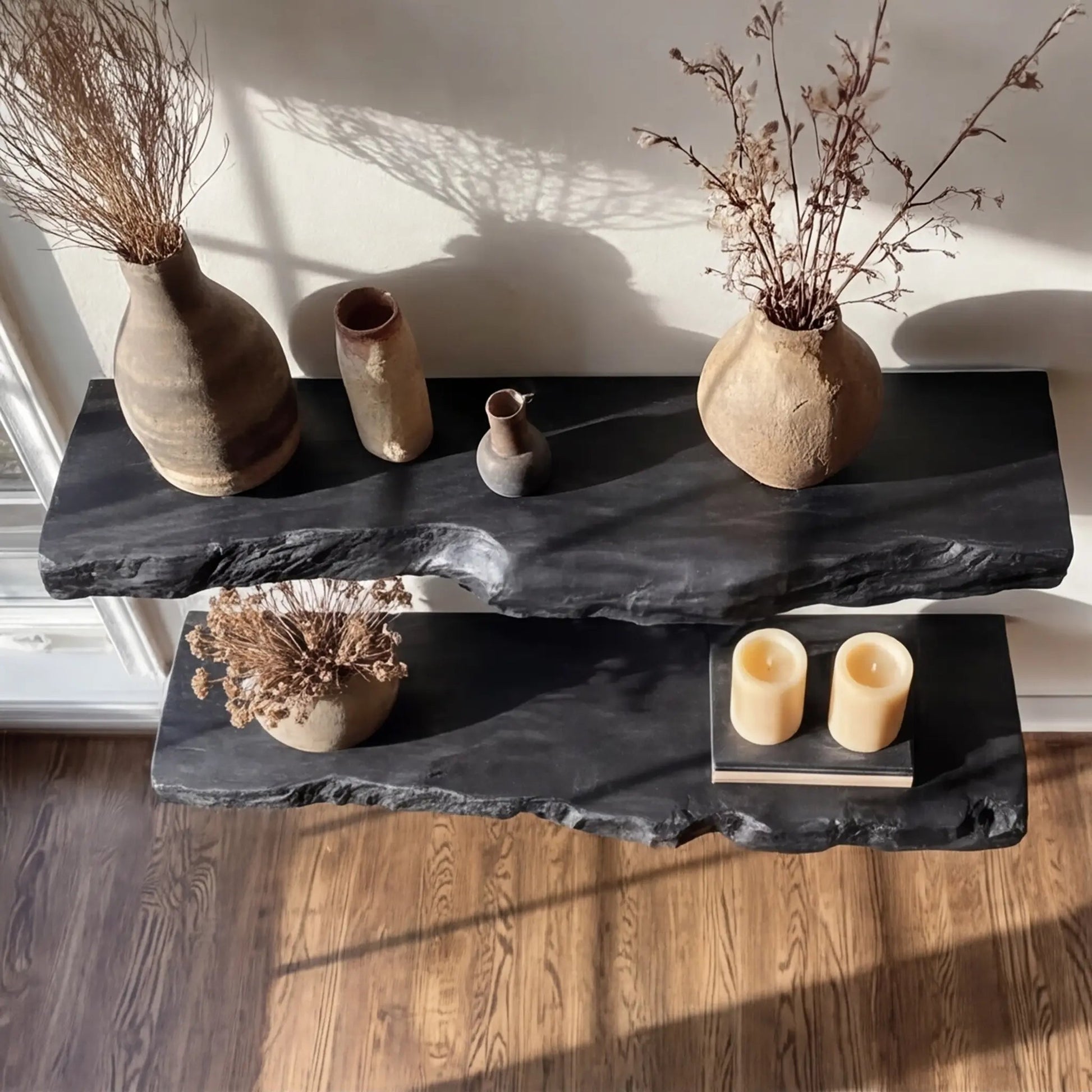 Bravik Handcrafted Solid Wood Floating Shelf SPA561489 Kitchnce