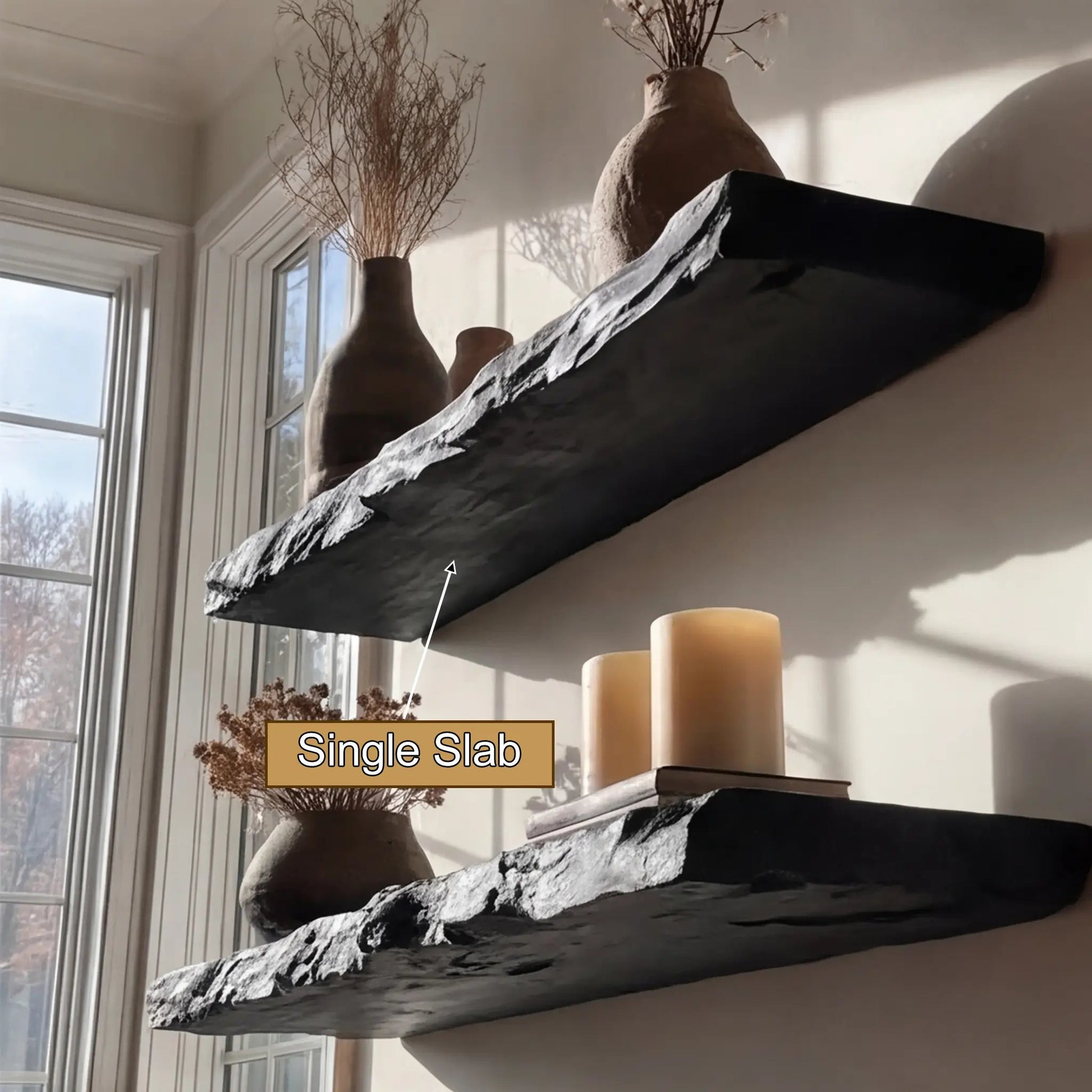 Bravik Handcrafted Solid Wood Floating Shelf SPA561489 Kitchnce