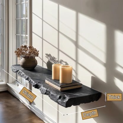 Bravik Handcrafted Solid Wood Floating Shelf SPA561489 Kitchnce