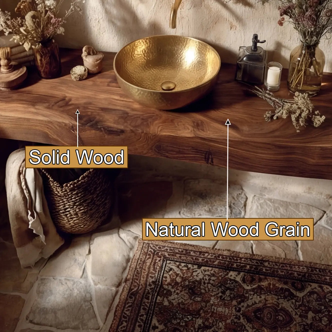 Bravon Solid Wood Floating Bathroom Vanity SPA120266 Kitchnce