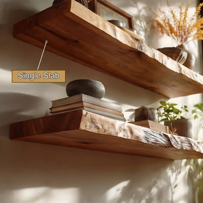 Brivena Live Edge Solid Wood Floating Shelf SPA945128 Kitchnce