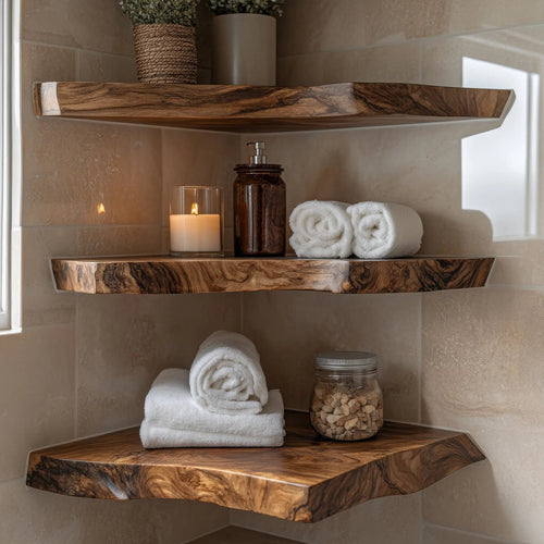 Brivon Live Edge Solid Wood Floating Shelf SPA253512 Kitchnce