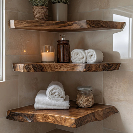 Brivon Live Edge Solid Wood Floating Shelf SPA253512 Kitchnce