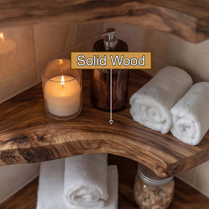 Brivon Live Edge Solid Wood Floating Shelf SPA253512 Kitchnce