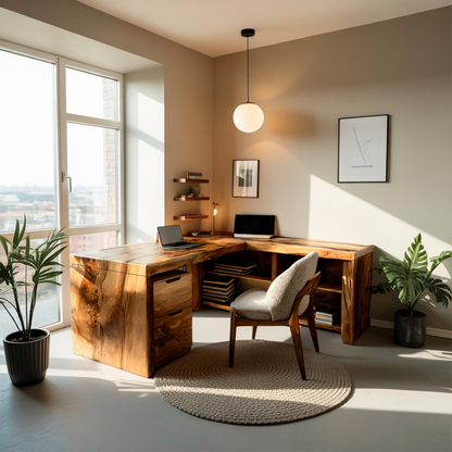 Contemporary L Shaped Workstation Desk For Study Room Kitchnce