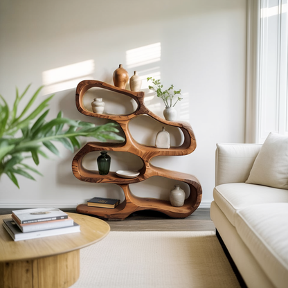 Sculptural Bookshelf For Living Room Or Office Kitchnce