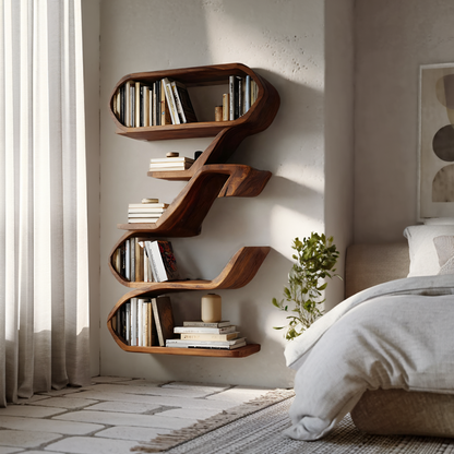 Modern Sculptural Wall Shelf For Living Room Display Kitchnce