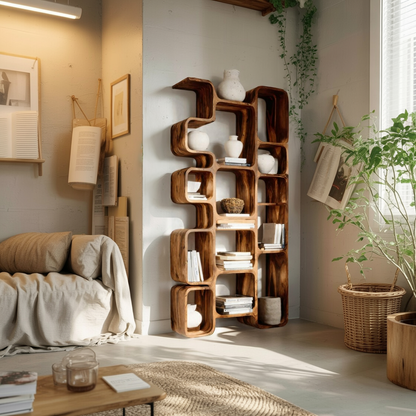 Modern Bookshelf With Integrated Compartments For Living Room Kitchnce