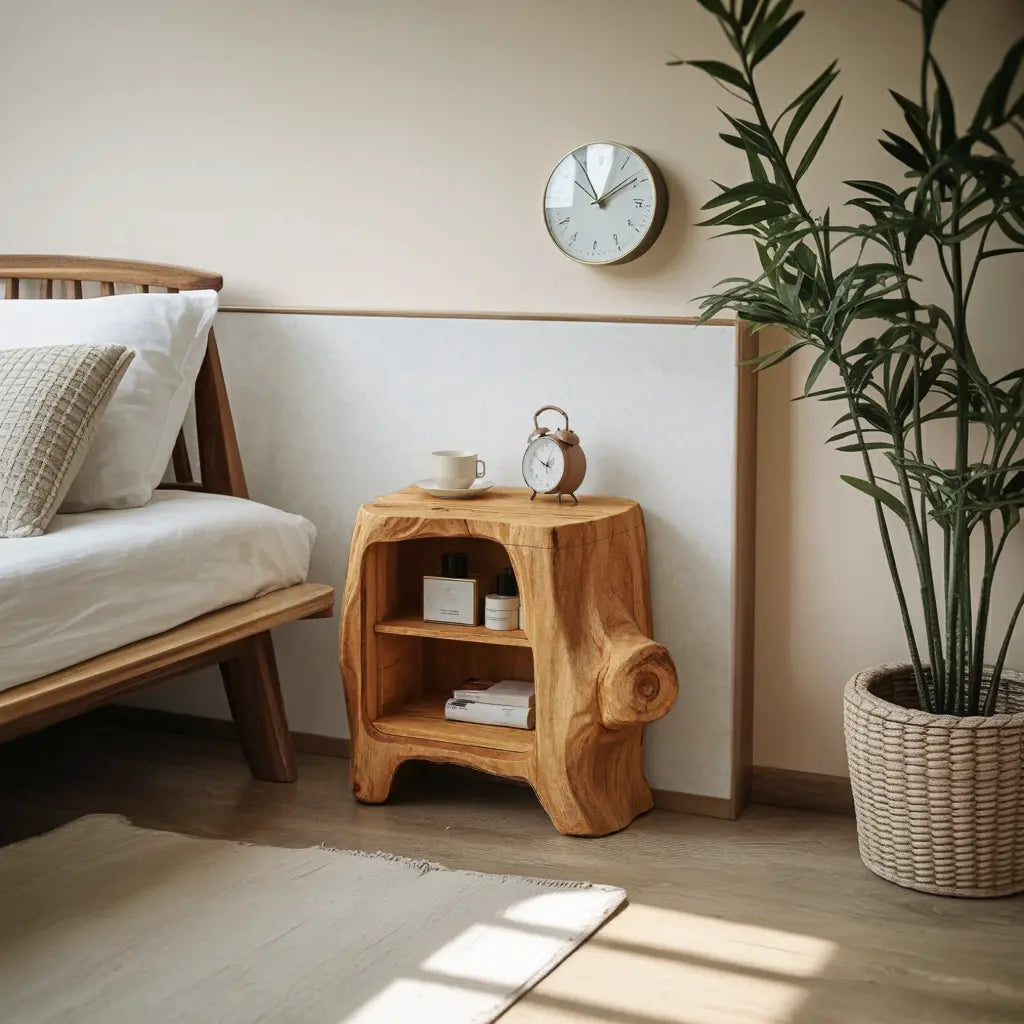 Handcrafted Wooden Nightstand For Unique Bedroom Kitchnce