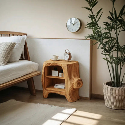 Handcrafted Wooden Nightstand For Unique Bedroom Kitchnce