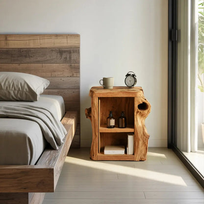 Handcrafted Live Edge Nightstand For Elegant Bedroom Kitchnce