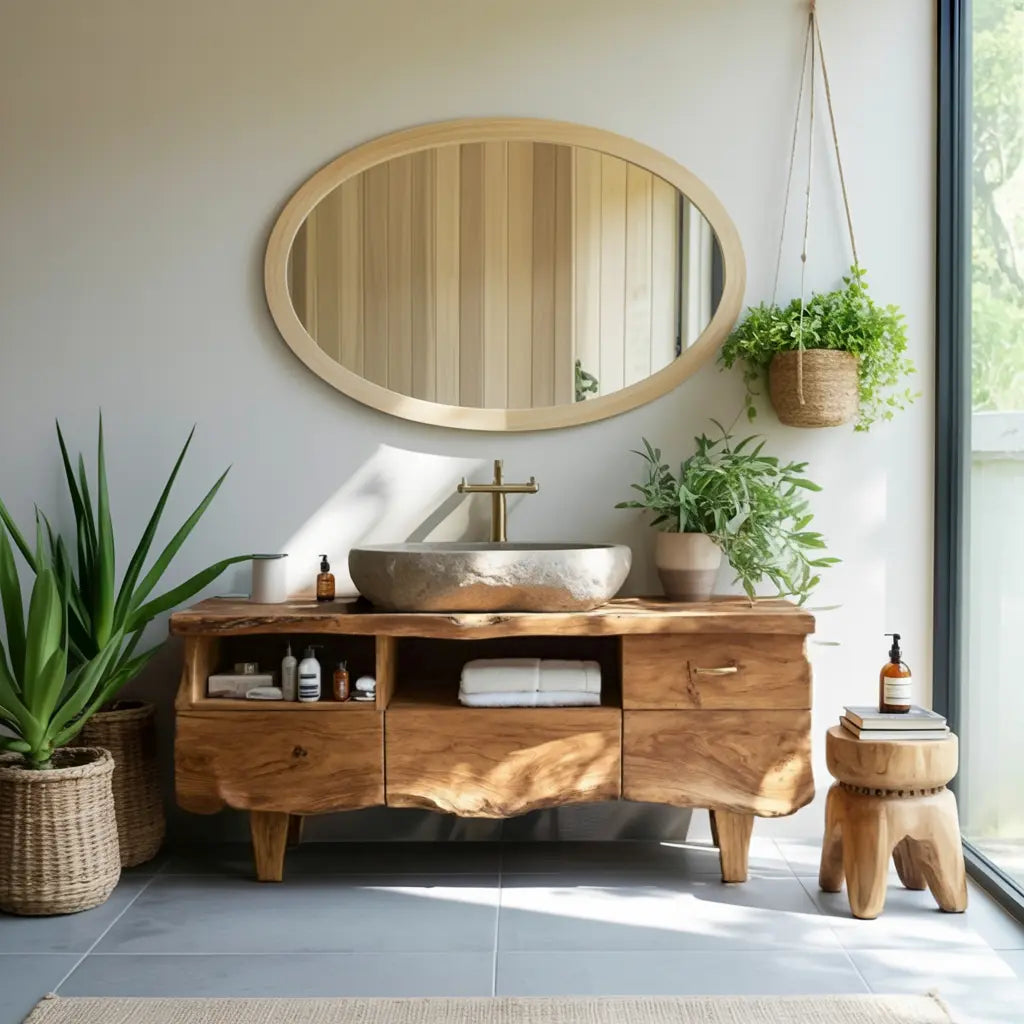 Farmhouse Wooden Vanity For Bathroom Interior Design Kitchnce