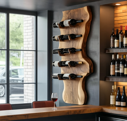 Modern Solid Wood Wine Rack For Living Room And Bar Display Kitchnce