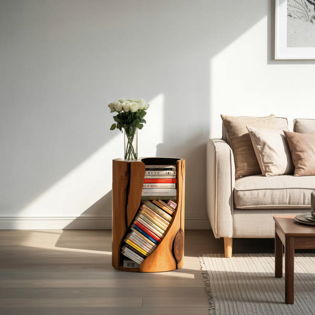 Modern Organic Bookcase With Accent Design For Living Room Kitchnce