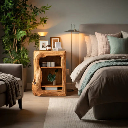 Rustic Wooden Nightstand Bedroom Furniture Essential Kitchnce