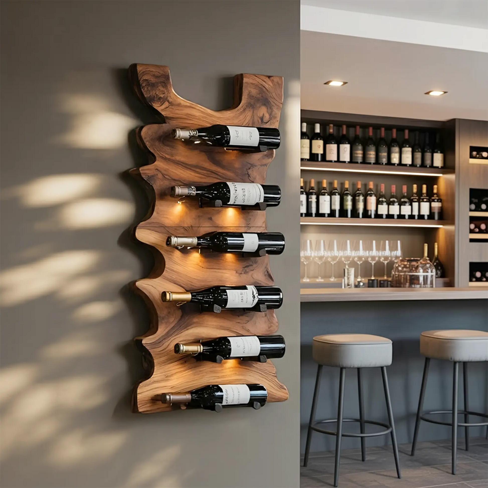 Handcrafted Live Edge Wine Holder For Entryway Design Ideas Kitchnce
