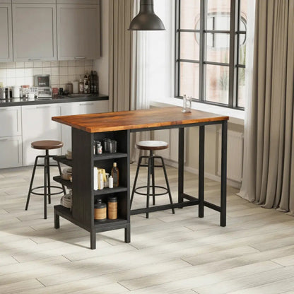 Industrial Kitchen Bar Table With Metal Legs For Apartment Dining Kitchnce