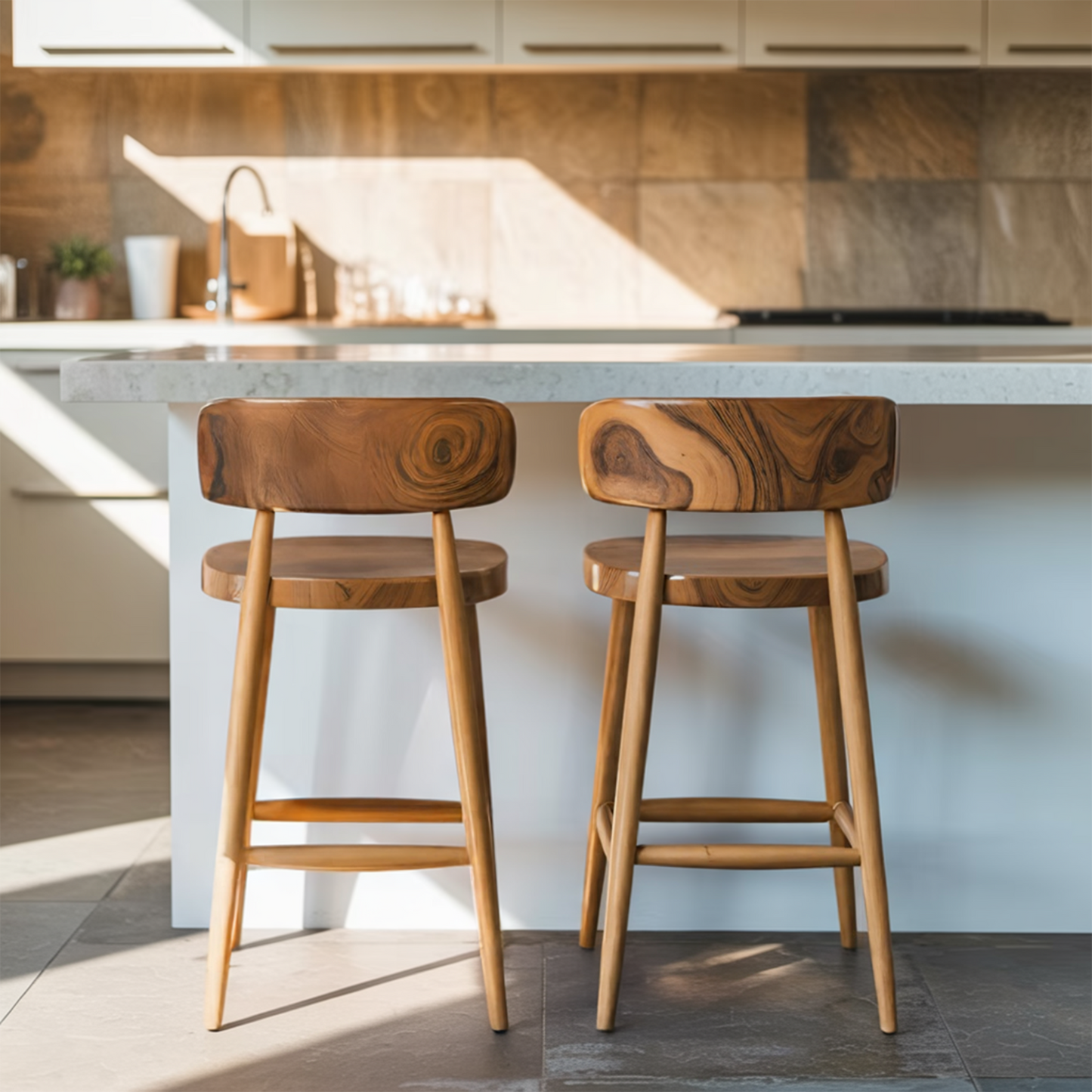 Mid Century Bar Stools With Backrest For Kitchen Or Dining Room Kitchnce