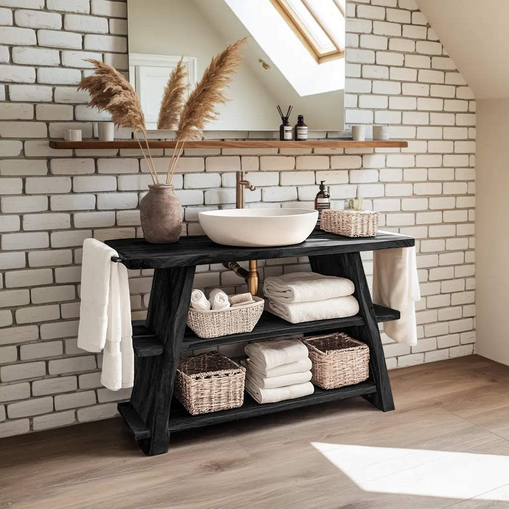 Rustic Vanity With Drawer For Compact Bathroom Spaces Kitchnce
