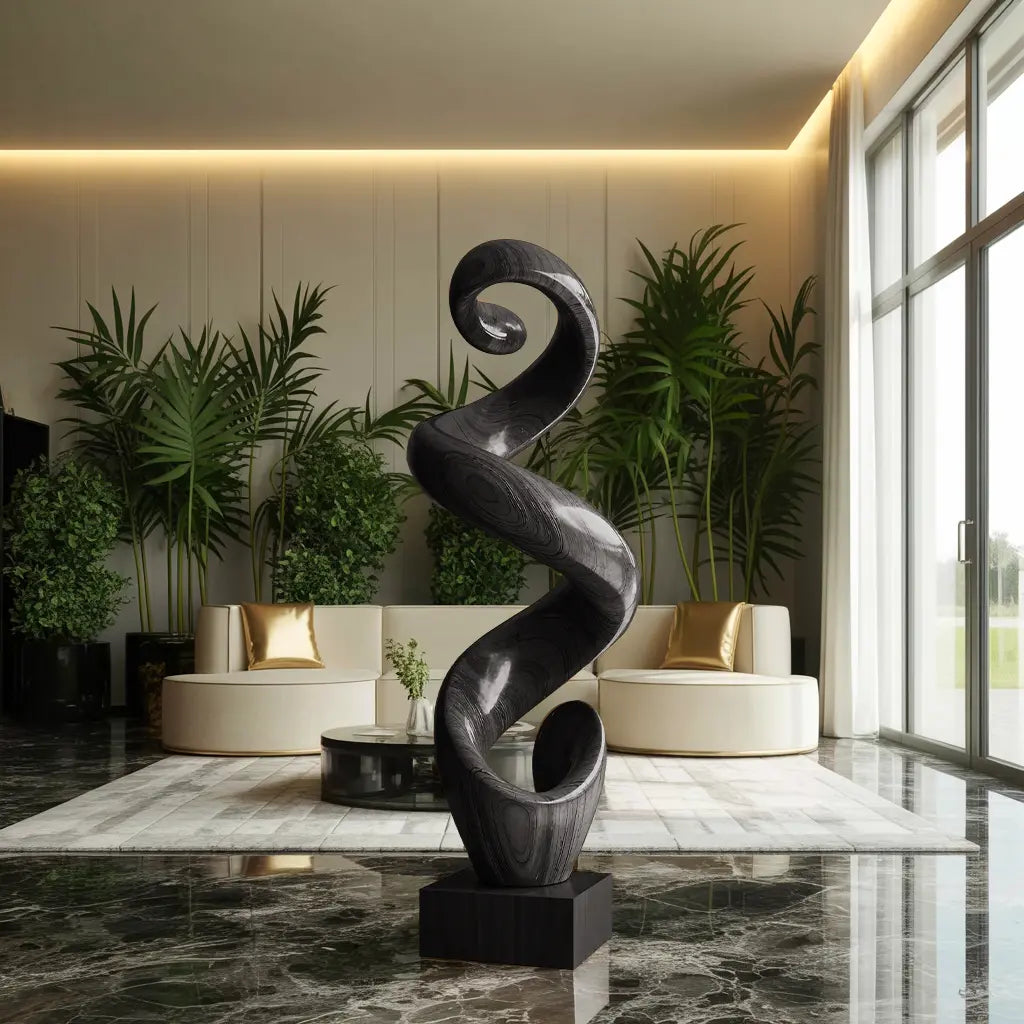 Rustic Large Twisted Spiral Floor Art For Office Decor Kitchnce