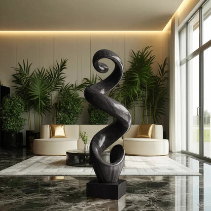 Rustic Large Twisted Spiral Floor Art For Office Decor Kitchnce
