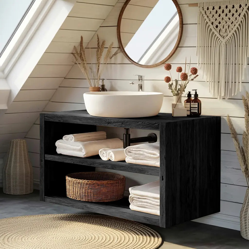 Wooden Bathroom Storage Cabinet For Rustic Decor Vibe Kitchnce