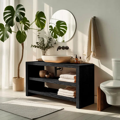 Farmhouse Wooden Vanity For Cozy Bathroom Spaces Kitchnce