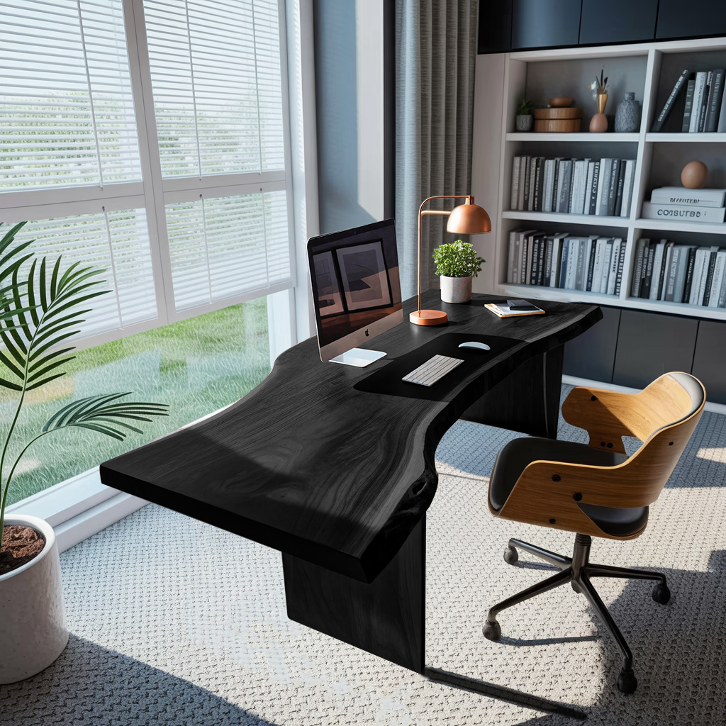 Modern Organic Curved Office Desk For Executive Or Creative Workspace Kitchnce