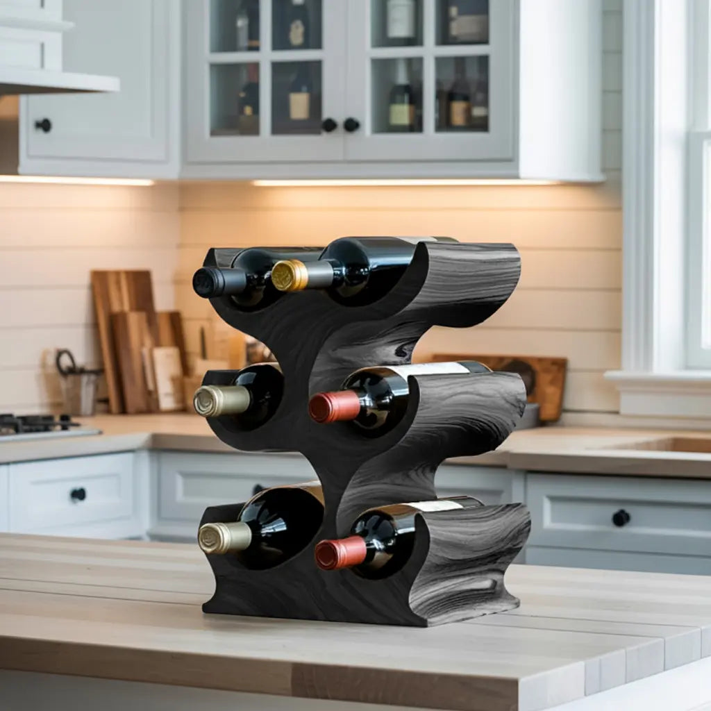 Farmhouse Wine Rack For Kitchen Storage Organization Kitchnce