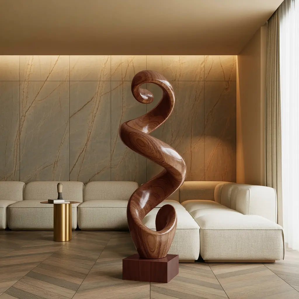 Rustic Large Twisted Spiral Floor Art For Office Decor Kitchnce