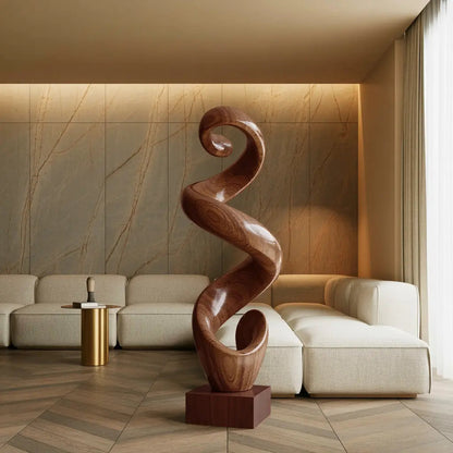 Rustic Large Twisted Spiral Floor Art For Office Decor Kitchnce