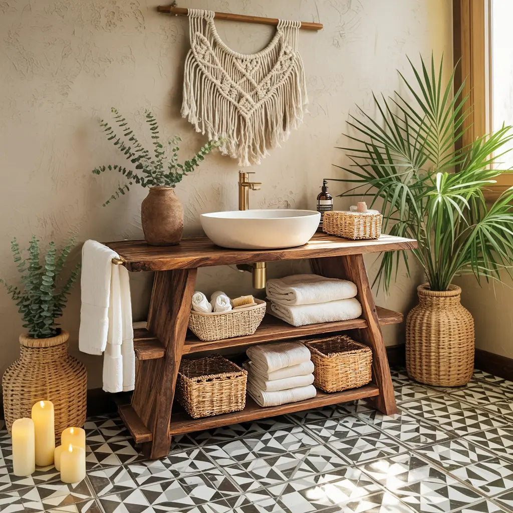 Rustic Vanity With Drawer For Compact Bathroom Spaces Kitchnce