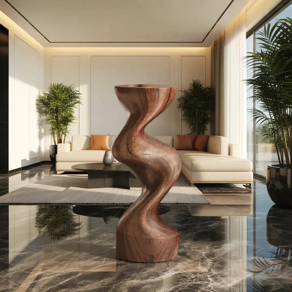 Farmhouse Solid Wood Abstract Sculpture For Garden Kitchnce