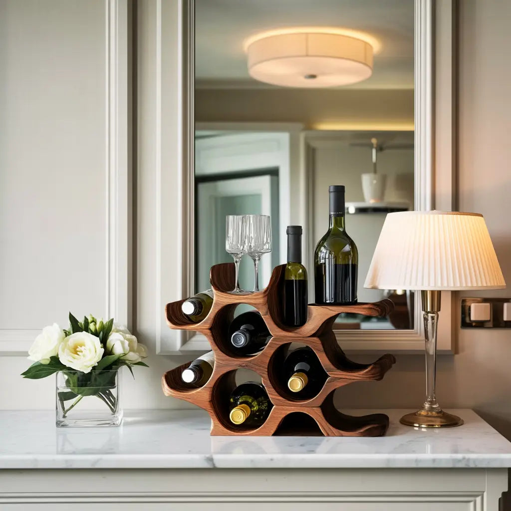 Rustic Wine Holder For Warm Kitchen Kitchnce