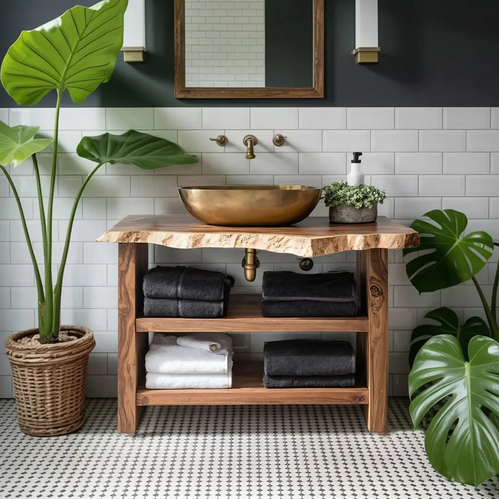 Farmhouse Wooden Vanity For Bathroom Furniture Setup Kitchnce