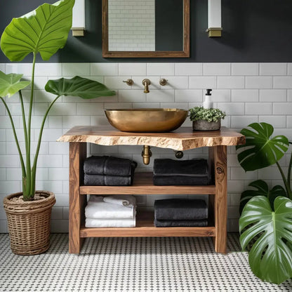 Farmhouse Wooden Vanity For Bathroom Furniture Setup Kitchnce