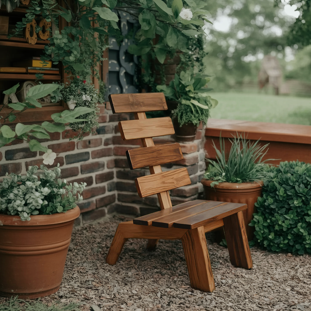 Modern Slatted Wood Outdoor Lounge Chair For Garden Or Patio Kitchnce
