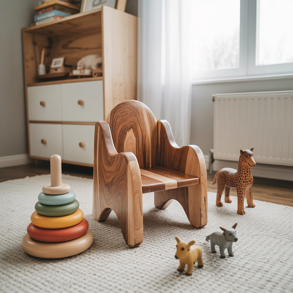 Montessori Wooden Toddler Chair For Playroom Or Minimalist Nursery Kitchnce