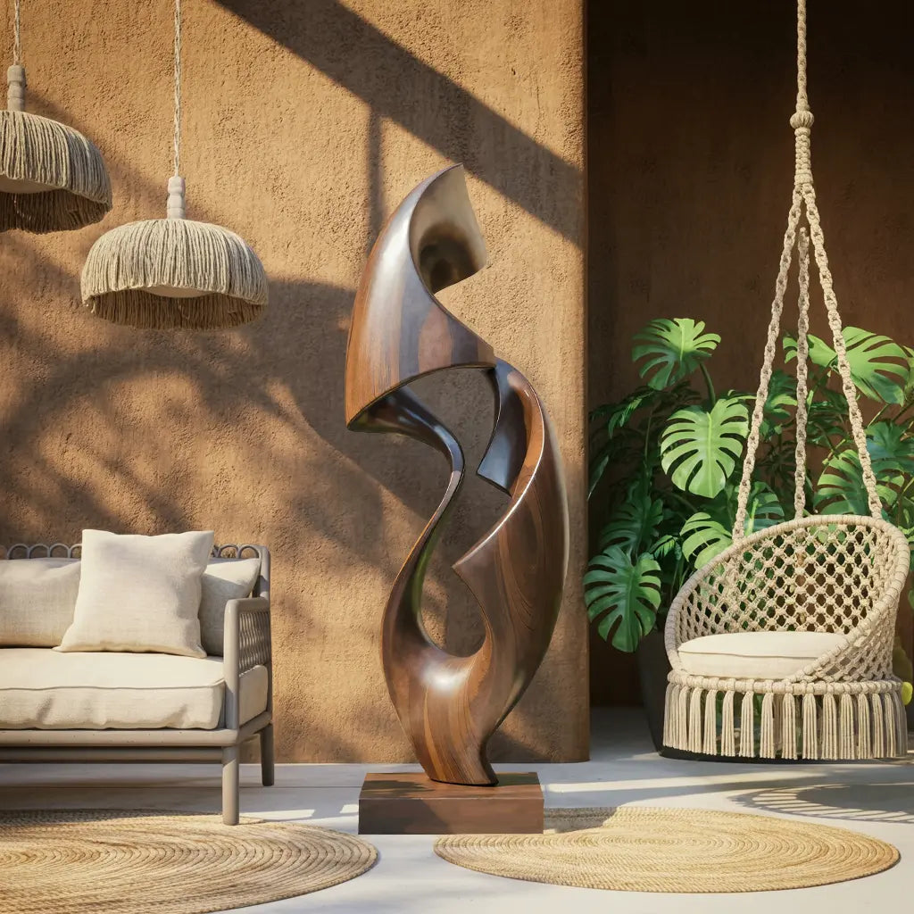Rustic Abstract Sculpture For Office Decor Kitchnce