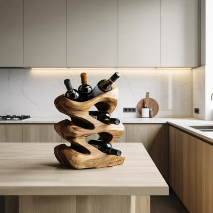 Handcrafted Wine Stand For Kitchen Natural Storage Kitchnce