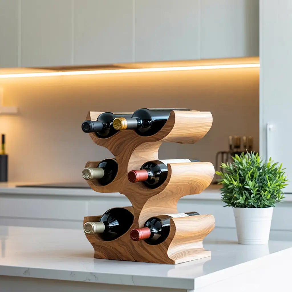 Farmhouse Wine Rack For Kitchen Storage Organization Kitchnce