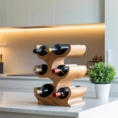 Farmhouse Wine Rack For Kitchen Storage Organization Kitchnce
