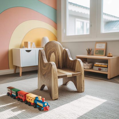 Montessori Wooden Toddler Chair For Playroom Or Minimalist Nursery Kitchnce