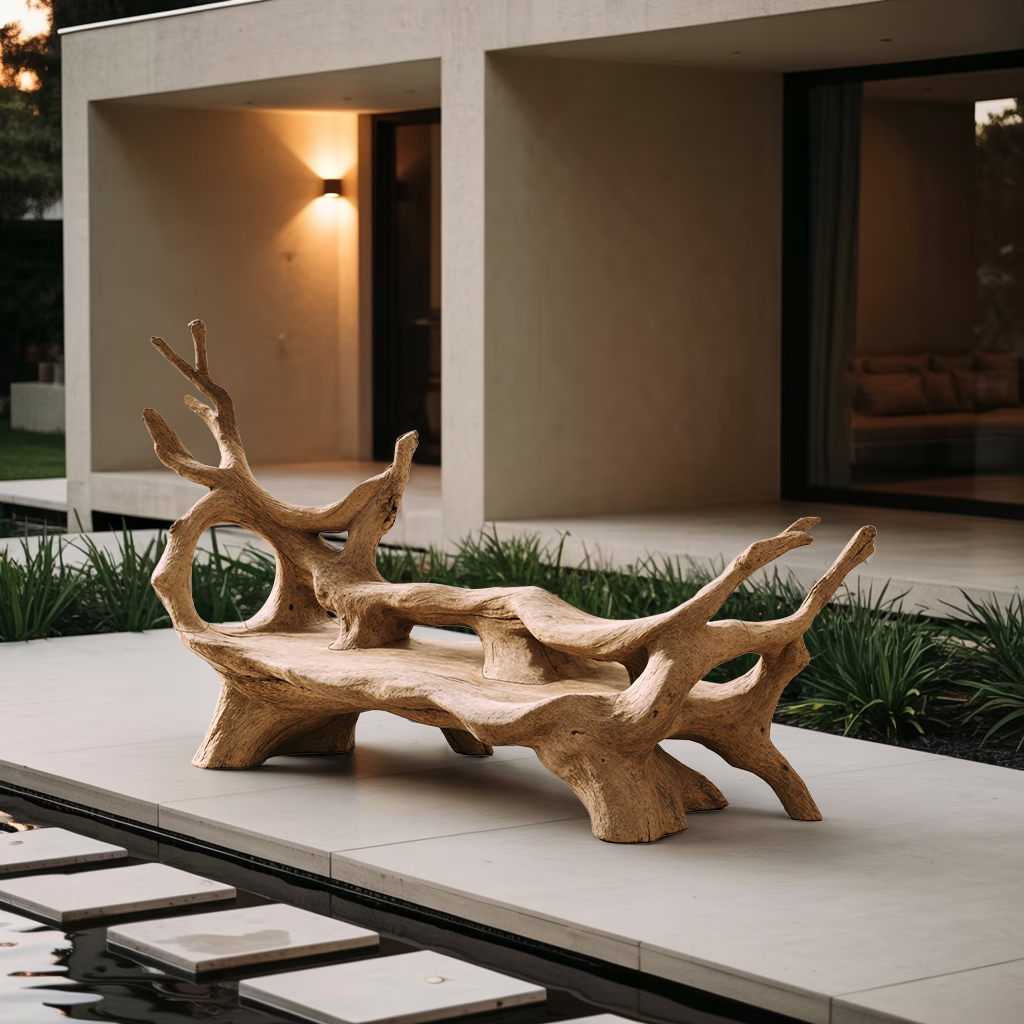 Mid Century Branch Bench For Retro Patio Ambiances Kitchnce