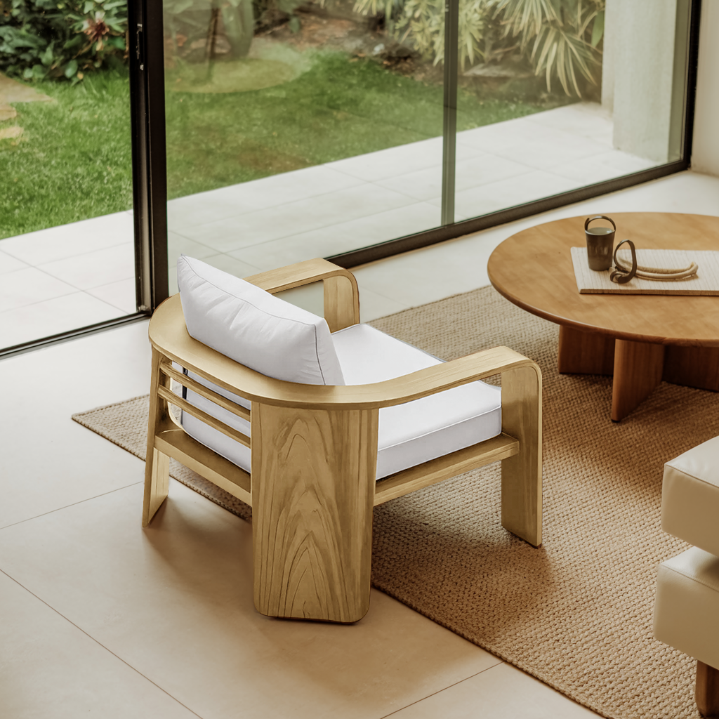 Modern Outdoor Wood Lounge Chair For Patio Or Garden Kitchnce
