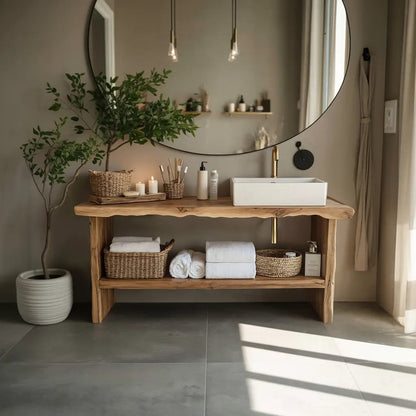 Rustic Live Edge Vanity For Natural Bathroom Vibes Kitchnce