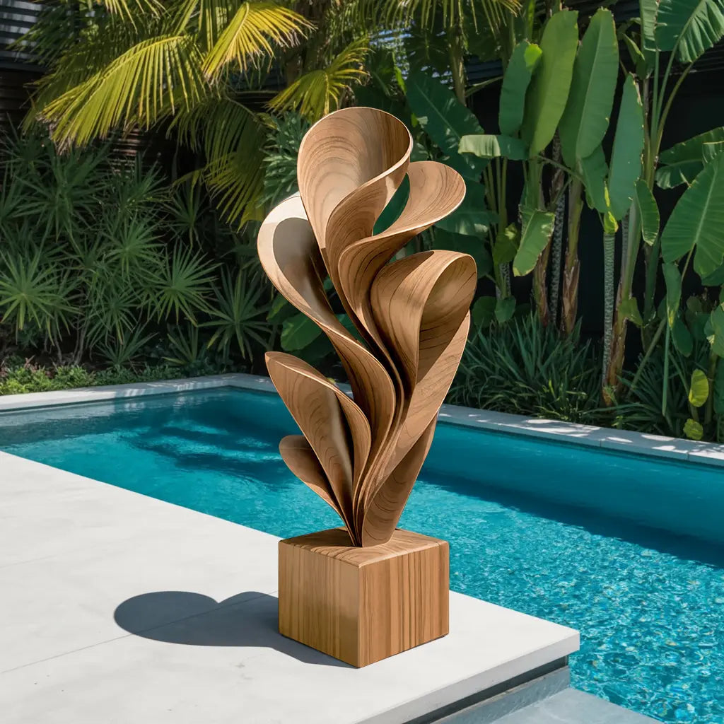 Farmhouse Solid Wood Sculpture Outdoor Garden Decoration Kitchnce