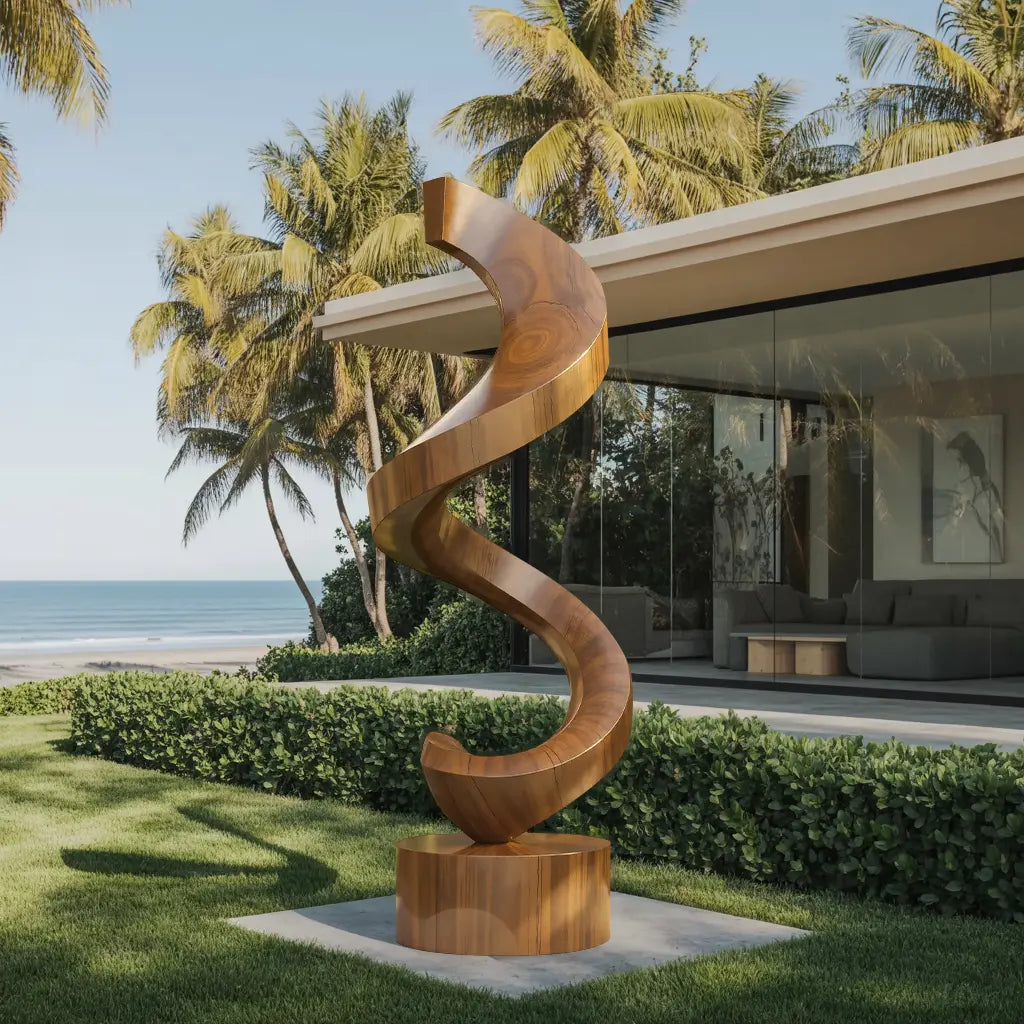 Handcrafted Wooden Sculpture For Garden Art Decor Kitchnce
