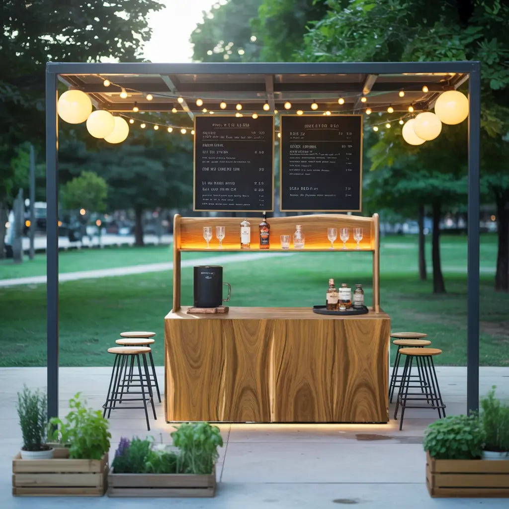 Outdoor Live Edge Bar Table With Curved Shelf For Patio Or Garden Kitchnce