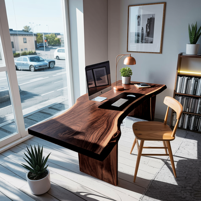 Modern Organic Curved Office Desk For Executive Or Creative Workspace Kitchnce